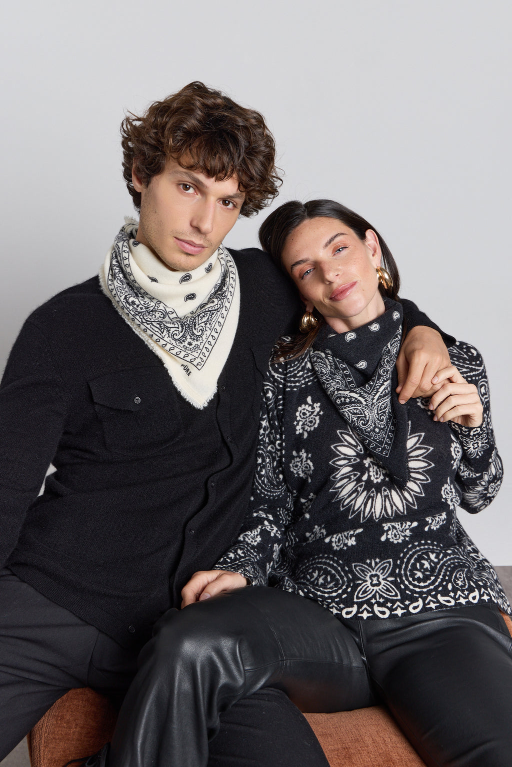 Presley Bandana Jumper - Black White - Women