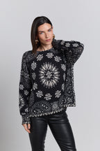 Presley Bandana Jumper - Black White - Women