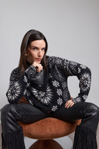Presley Bandana Jumper - Black White - Women