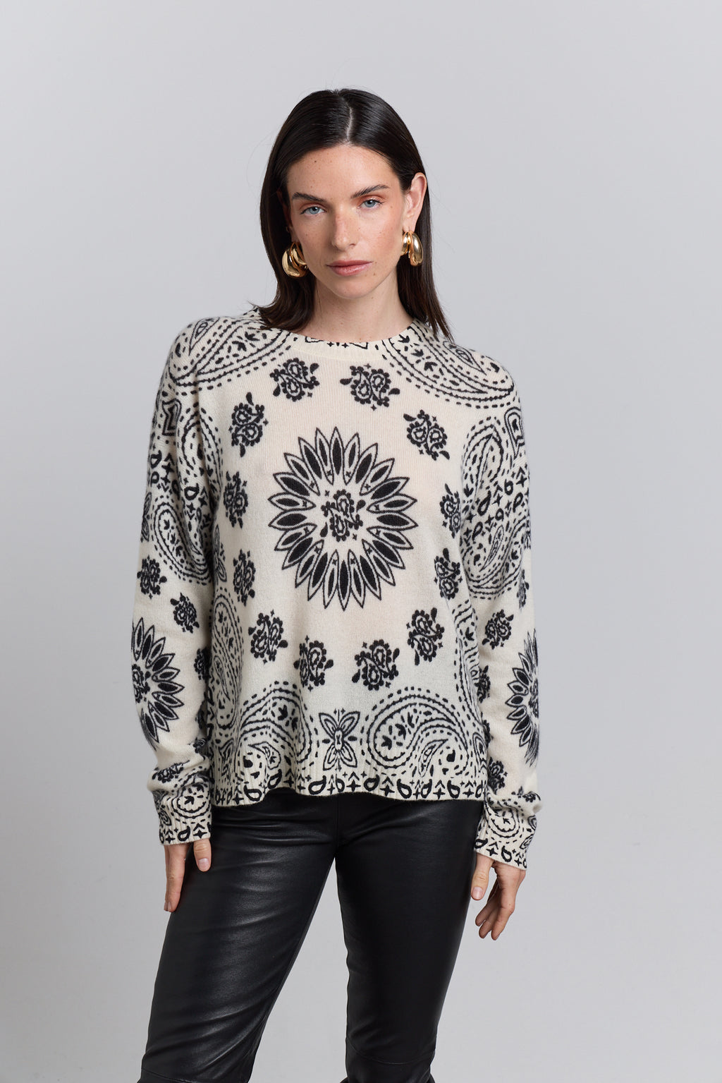 Jersey bandana Presley - Blanco negro - Mujer