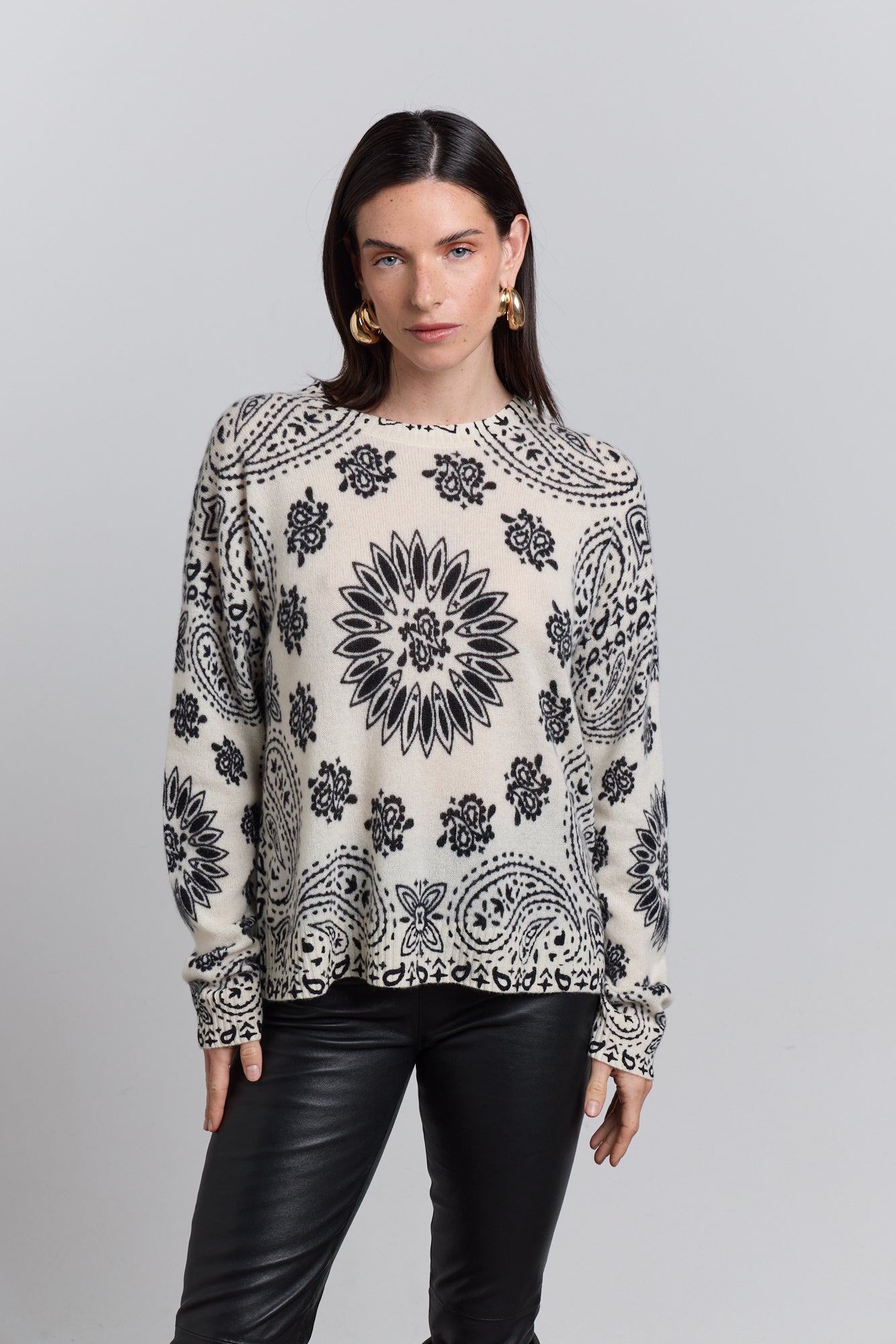 Jersey bandana Presley - Blanco negro - Mujer