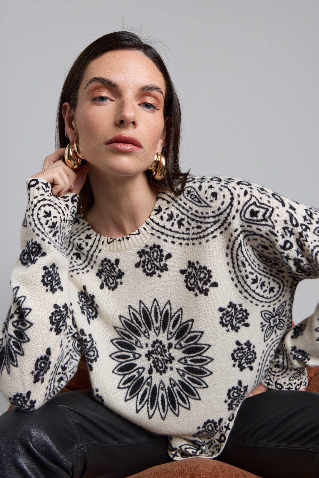 Jersey bandana Presley - Blanco negro - Mujer
