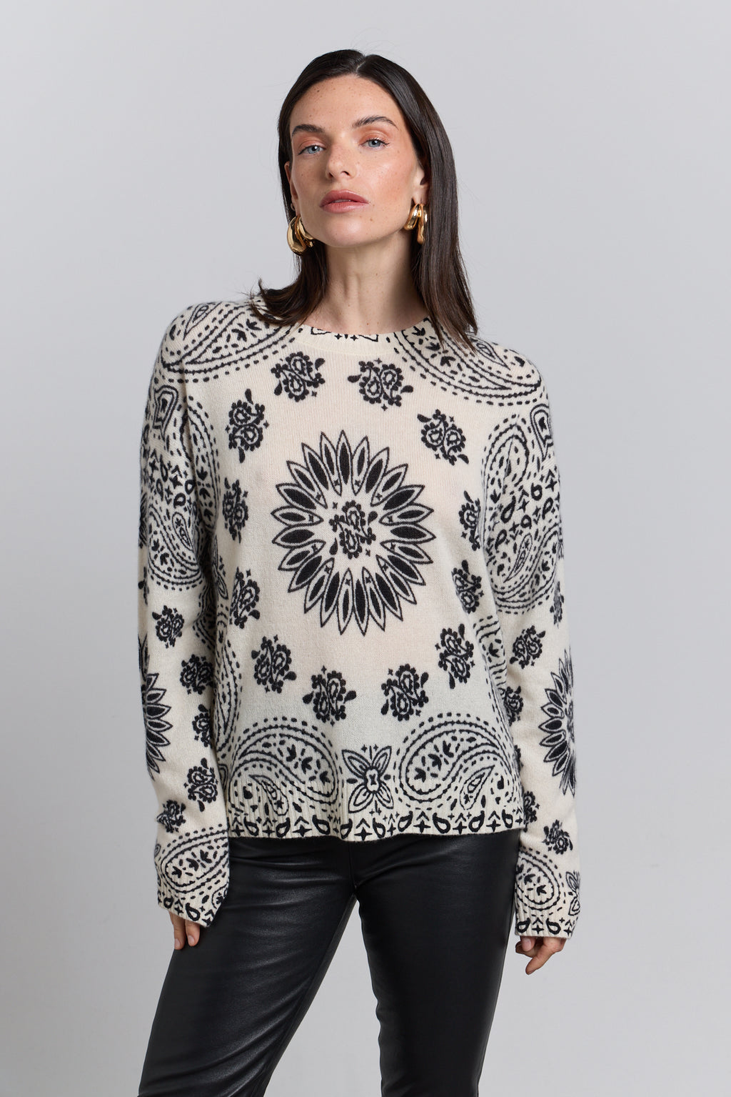 Jersey bandana Presley - Blanco negro - Mujer