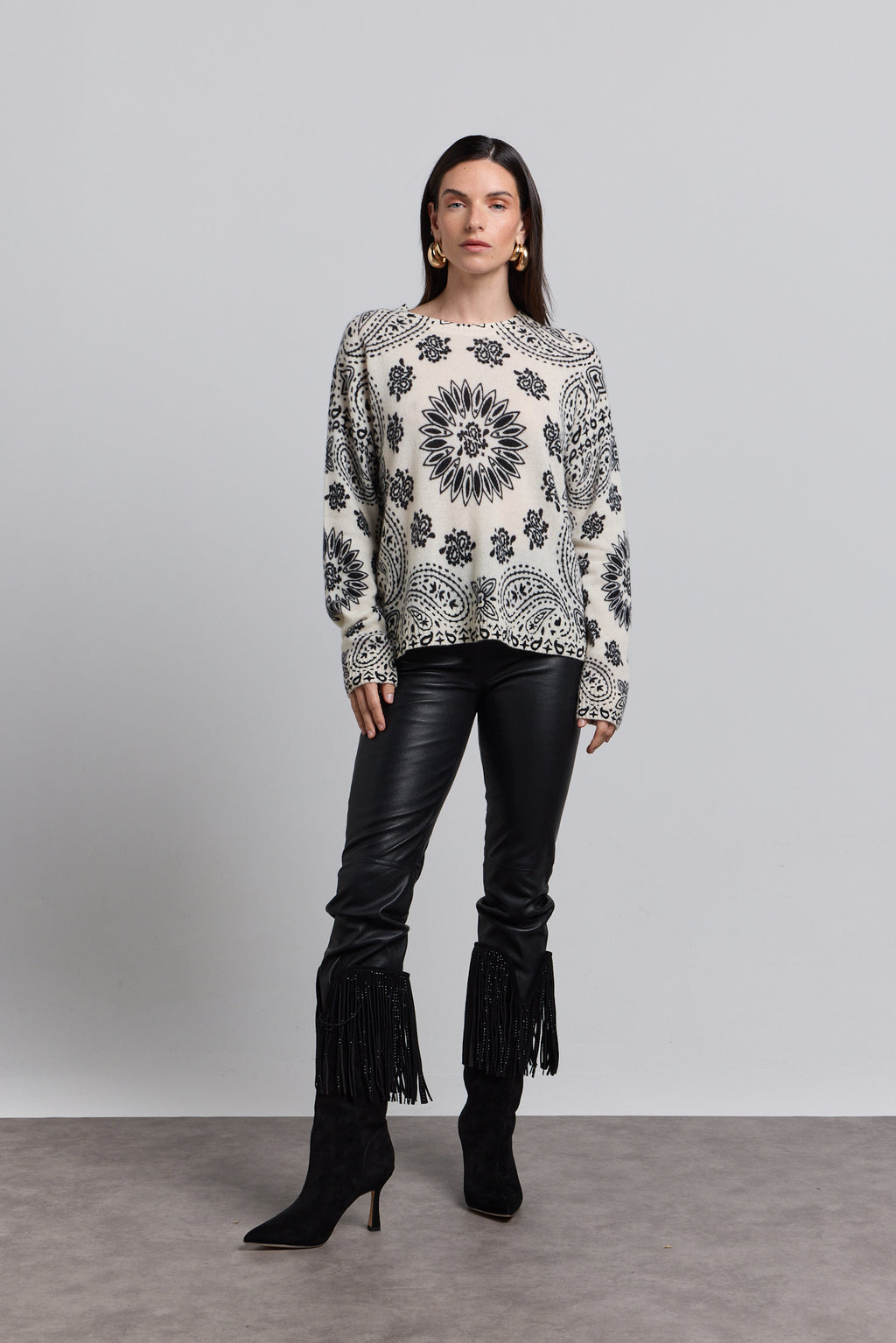 Jersey bandana Presley - Blanco negro - Mujer