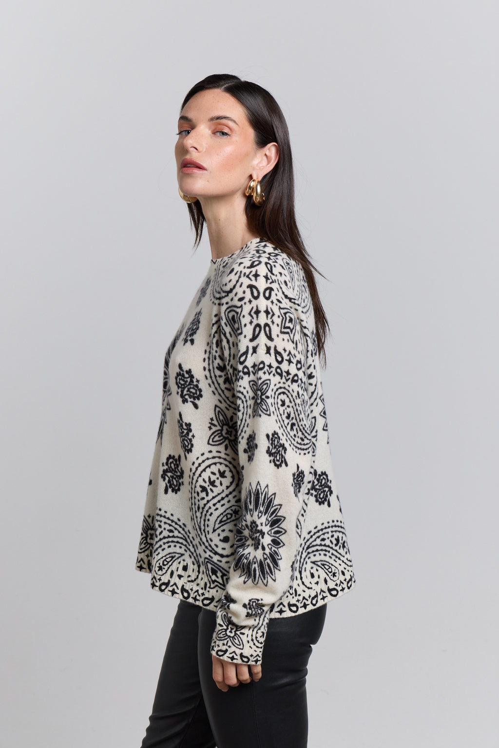 Jersey bandana Presley - Blanco negro - Mujer