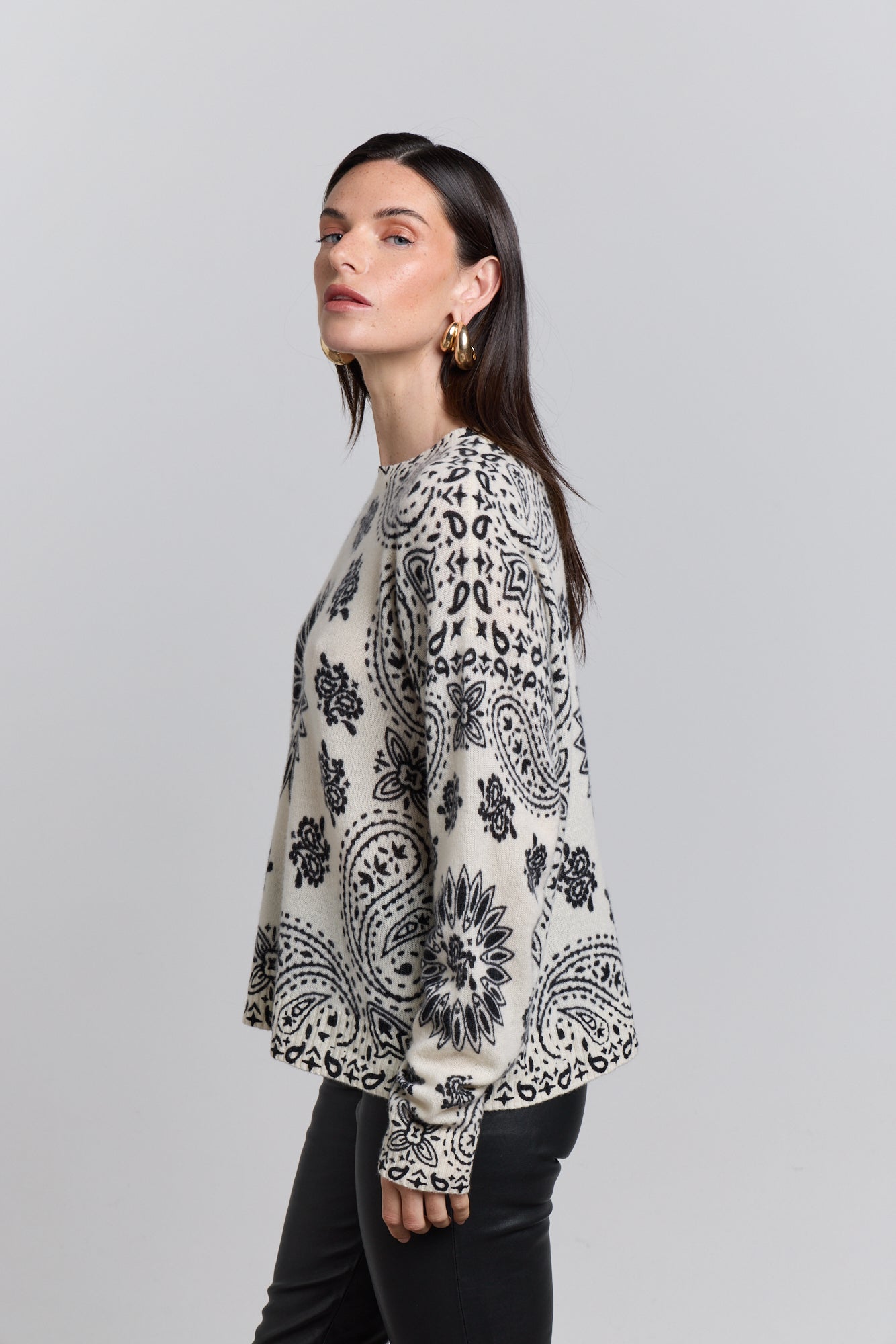 Jersey bandana Presley - Blanco negro - Mujer