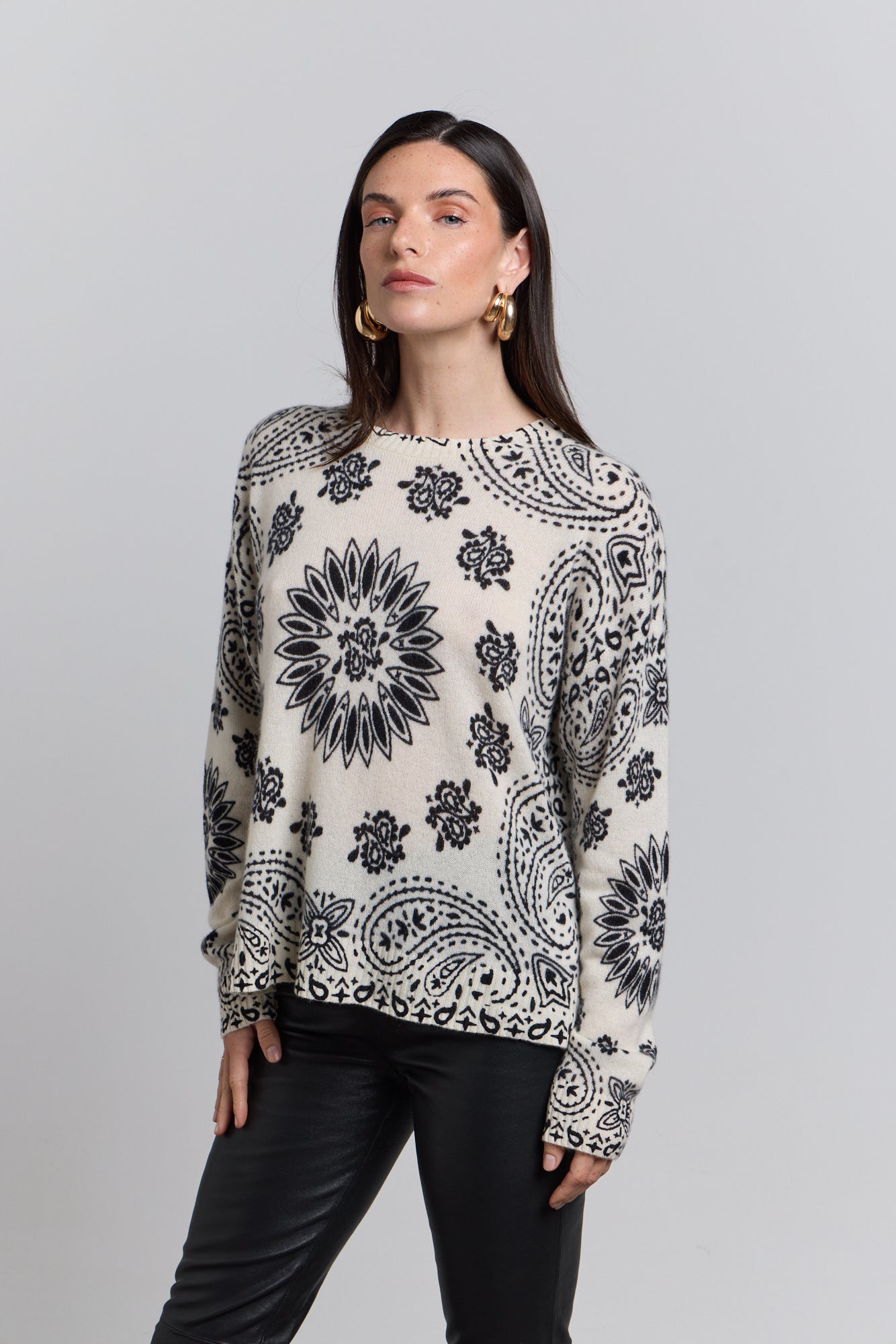 Jersey bandana Presley - Blanco negro - Mujer