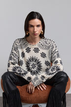 Jersey bandana Presley - Blanco negro - Mujer