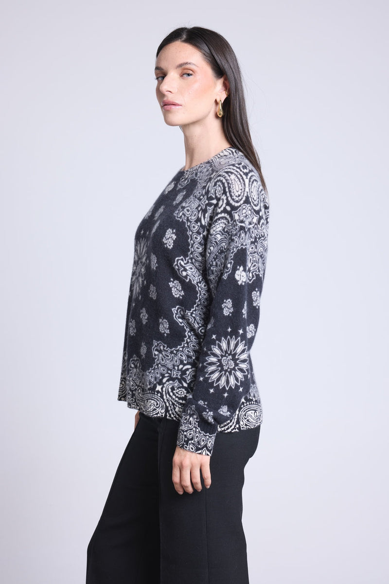 Pullover Bandana Apache - Noir Et Blanc - Femme