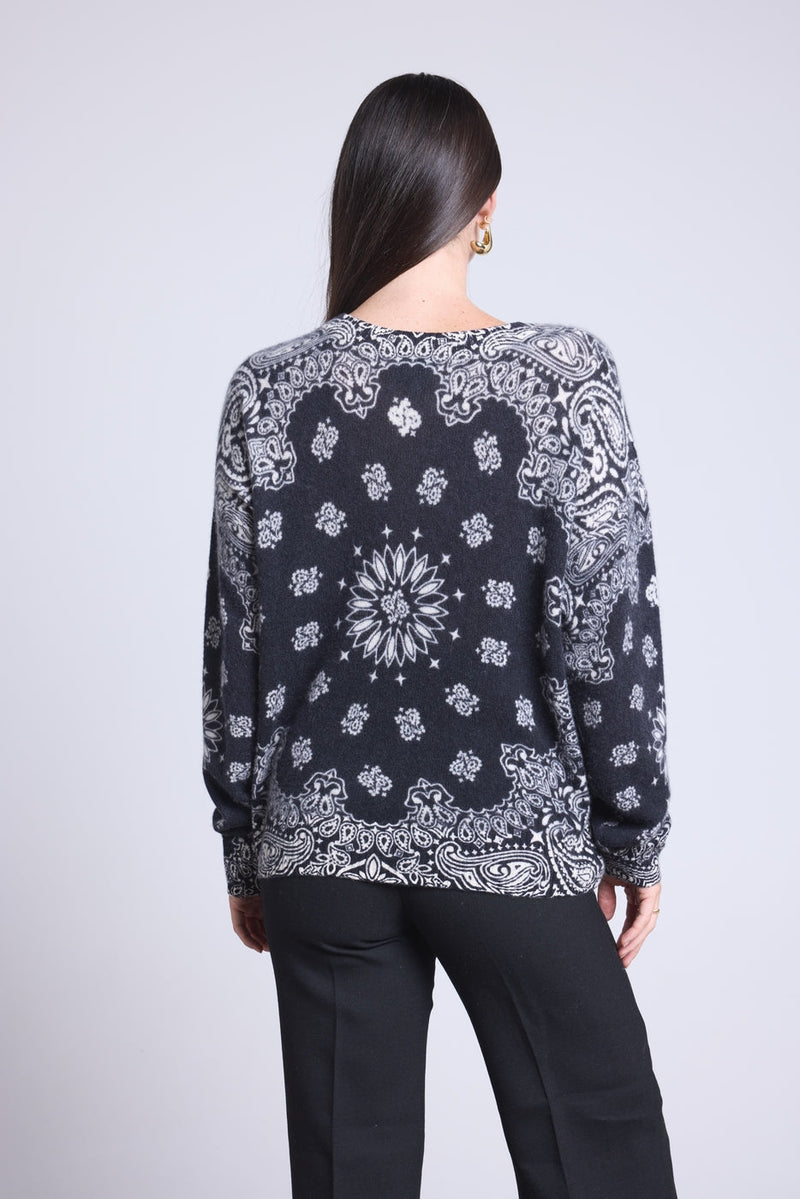 Pullover Bandana Apache - Noir Et Blanc - Femme