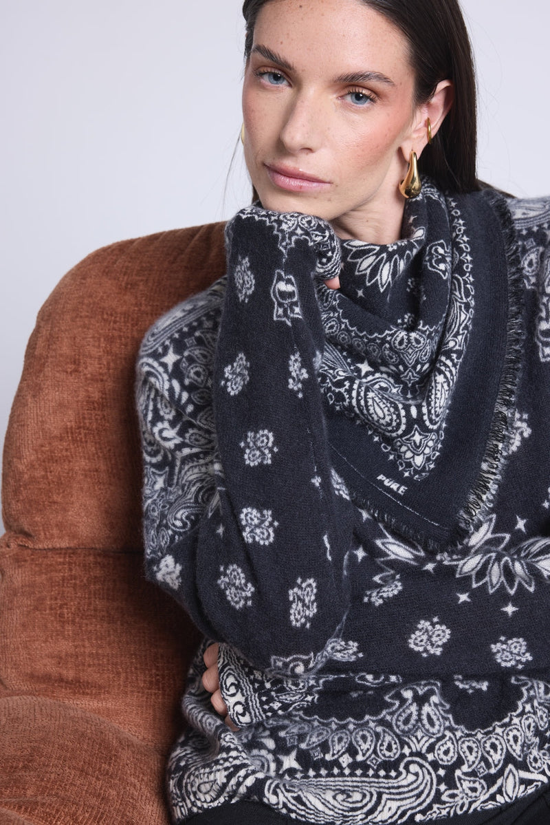 Pullover Bandana Apache - Noir Et Blanc - Femme