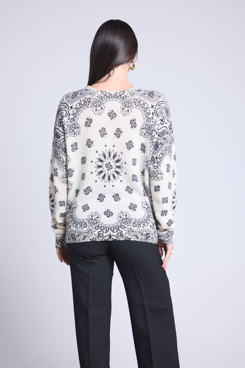 Pullover Bandana Apache - Blanc Et Noir - Femme