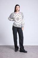 Pullover Bandana Apache - Blanc Et Noir - Femme