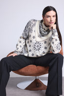 Pullover Bandana Apache - Blanc Et Noir - Femme