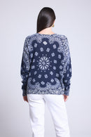 Pullover Bandana Apache - Bleu Marine Et Blanc - Femme