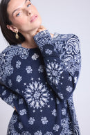 Pullover Bandana Apache - Bleu Marine Et Blanc - Femme
