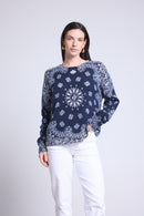 Pullover Bandana Apache - Bleu Marine Et Blanc - Femme