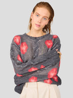 Ellis Jumper In Black Poppy Printed Knit