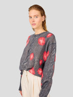 Ellis Jumper In Black Poppy Printed Knit