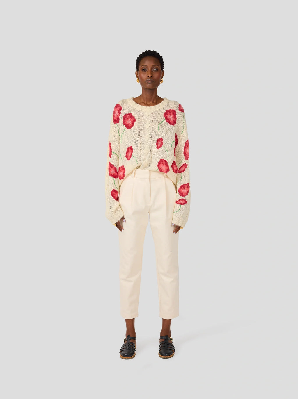 Pull Ellis En Maille Poppy Blanche