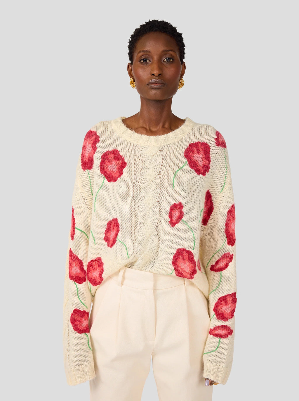 Pull Ellis En Maille Poppy Blanche
