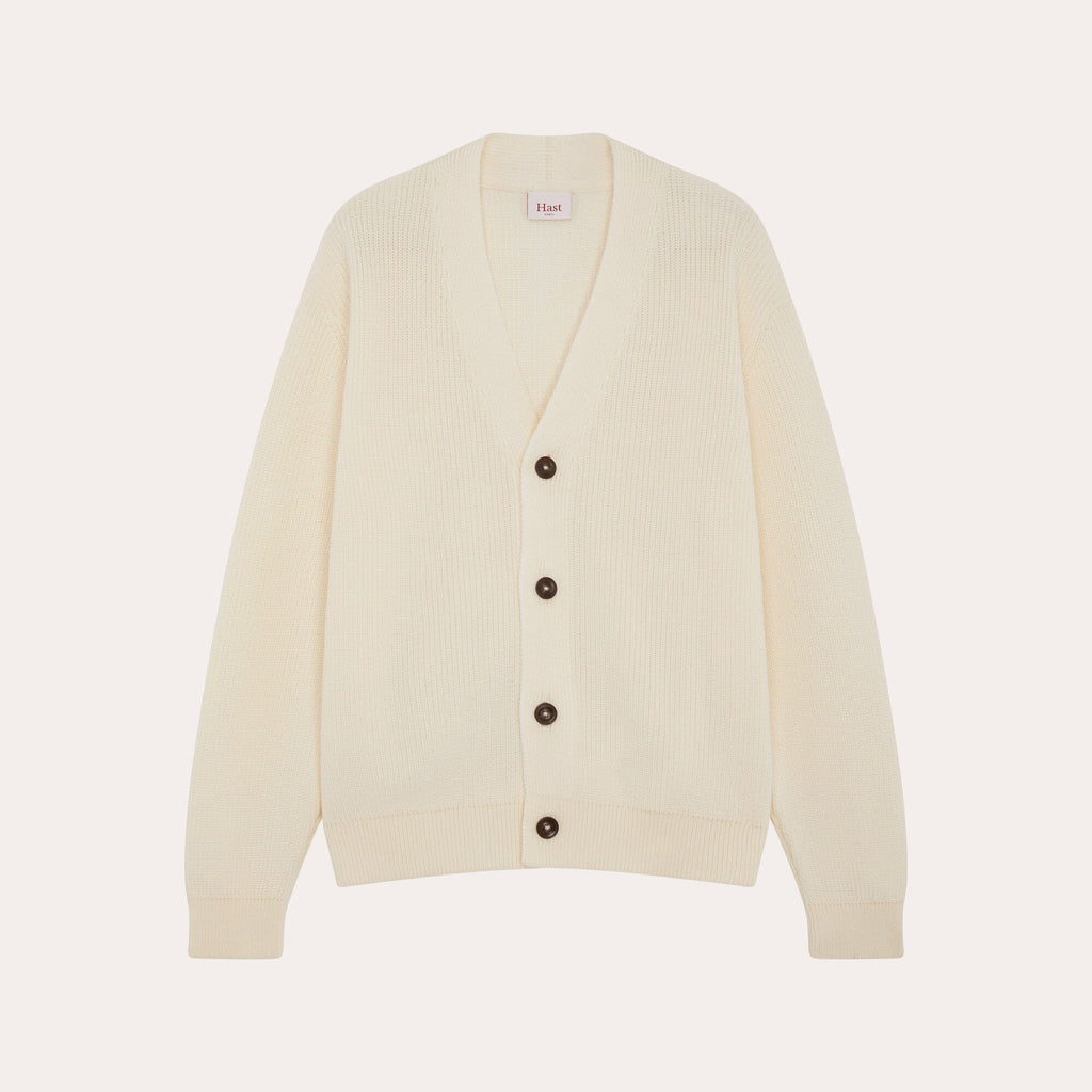 Cardigan En Laine Mérinos Écru