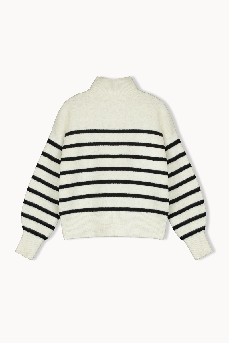 Pull Mandevilla - Blanc Raye Noir