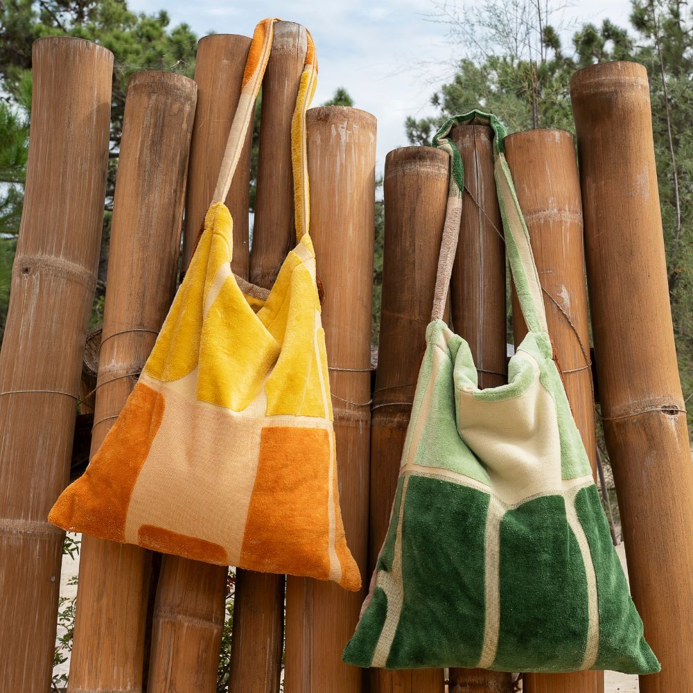 Bolso de mano de rizo - Amarillo