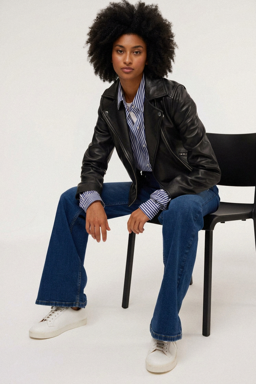 Yann Leather Jacket - Black