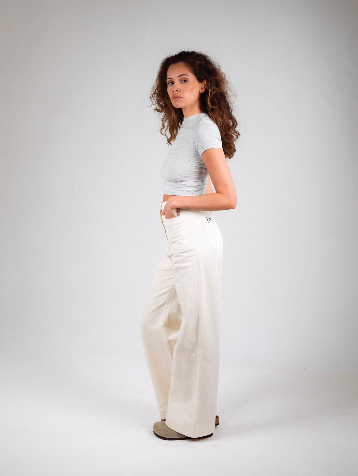 Pantalon Jane Toile Écru