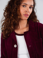 Veste Worker Côtelé Prune
