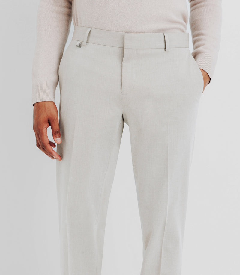 Pantalon Ville Ajusté Beige