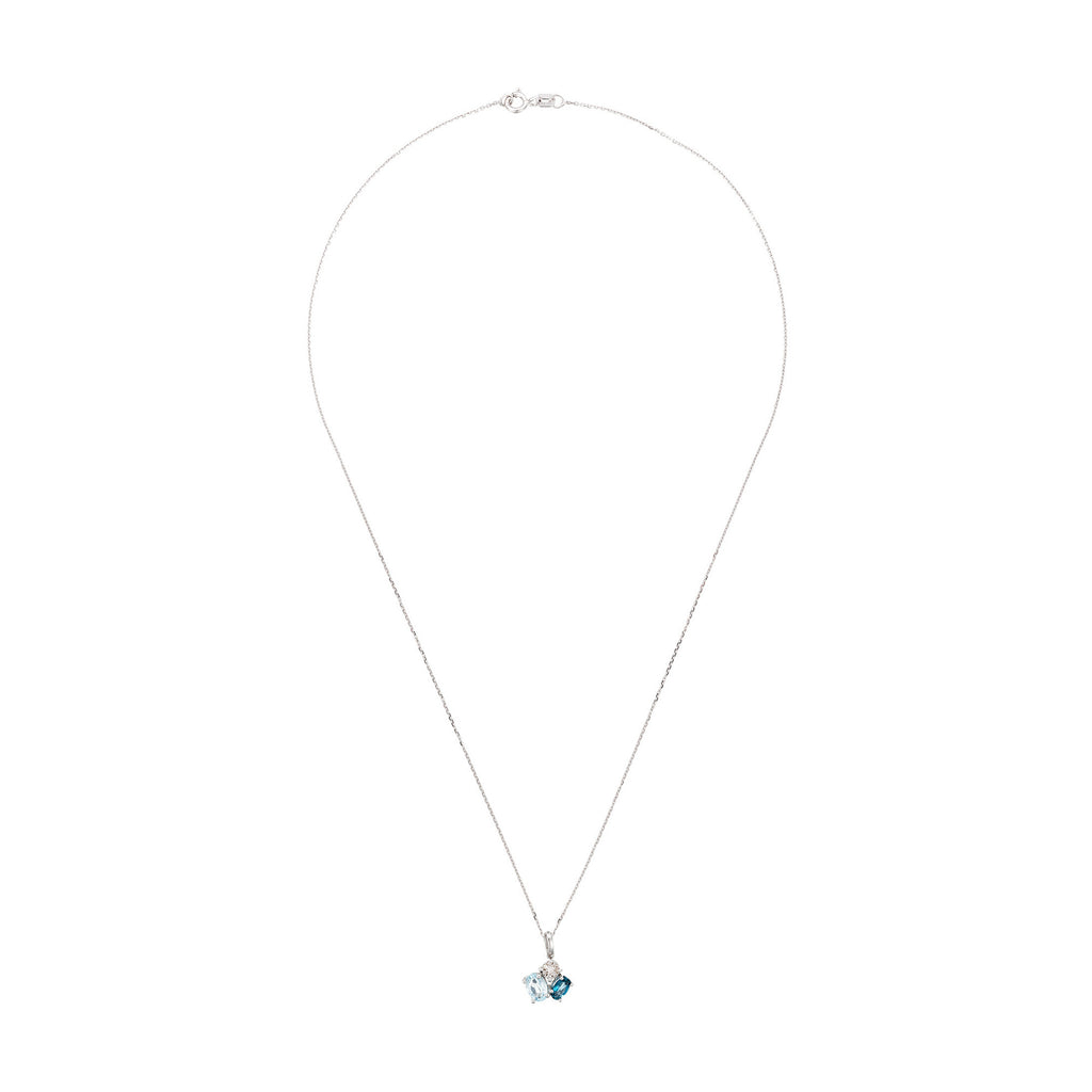 Pendentif "D'Ici & D'Ailleurs" D0,05/8, London Bt0,47/1 & Bt 0,7/1 - Or Blanc 375/1000