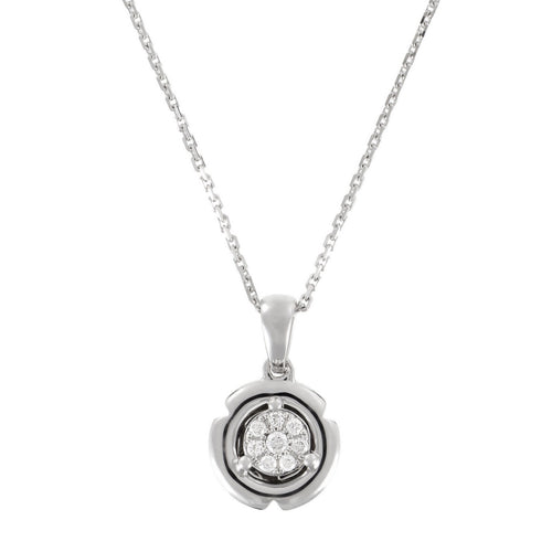 Pendentif "Round & Round" Diamants 0,06/8 - Or Blanc 375/1000