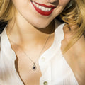 "Océane" Pendant, D0,09/26 & Sapphire 0,30/1 - 375/1000 White Gold