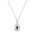 "Océane" Pendant, D0,09/26 & Sapphire 0,30/1 - 375/1000 White Gold