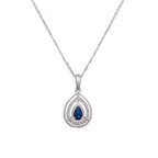 Pendentif "Océane" D0,09/26 & Saphir 0,30/1 - Or Blanc 375/1000