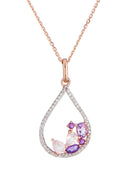 Pendentif "Lilas" D0,19/55 & Améthyste 0,31/4 & Rose Quartz 0,33/2