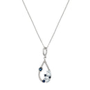 Pendentif "Saphir Elixir" D0,01/2 & Topaze Bleue 0,48/2 & Saphir 0,25/4 - Or Blanc 375/1000