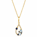 Pendentif "Saphir Elixir" D0,01/2 & Topaze Bleue 0,48/2 & Saphir 0,25/4