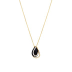 "Galapagos" Pendant D0.06/18 & Black Agate - 375/1000 Yellow Gold