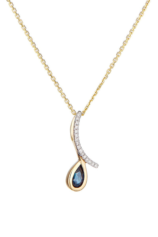 Pendentif "Oka" D0,05/16 & Saphir 0,35/1 - Or Jaune 375/1000