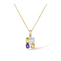 Pendentif "Cayuga" D0,04/7 Citrine 0,22/1 Améthyste 0,26/1 Topaze 0,35/1 & Périd