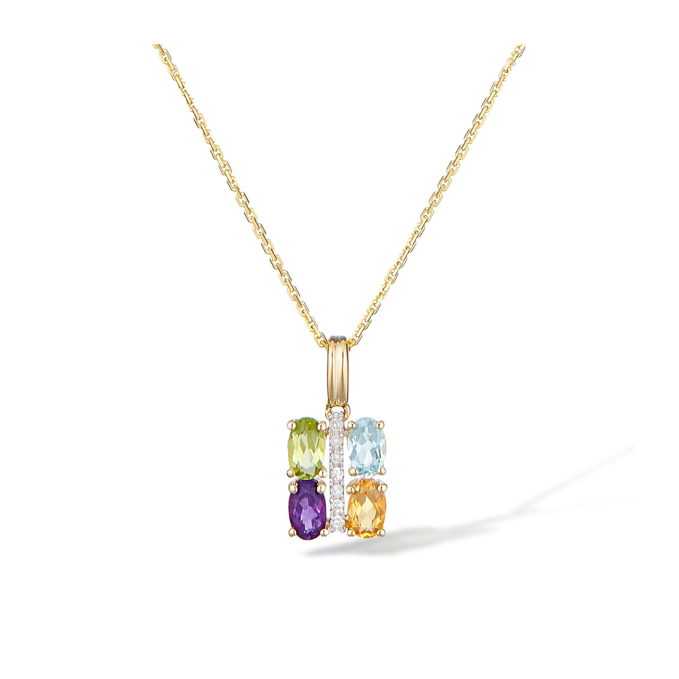 Pendentif "Cayuga" D0,04/7 Citrine 0,22/1 Améthyste 0,26/1 Topaze 0,35/1 & Périd