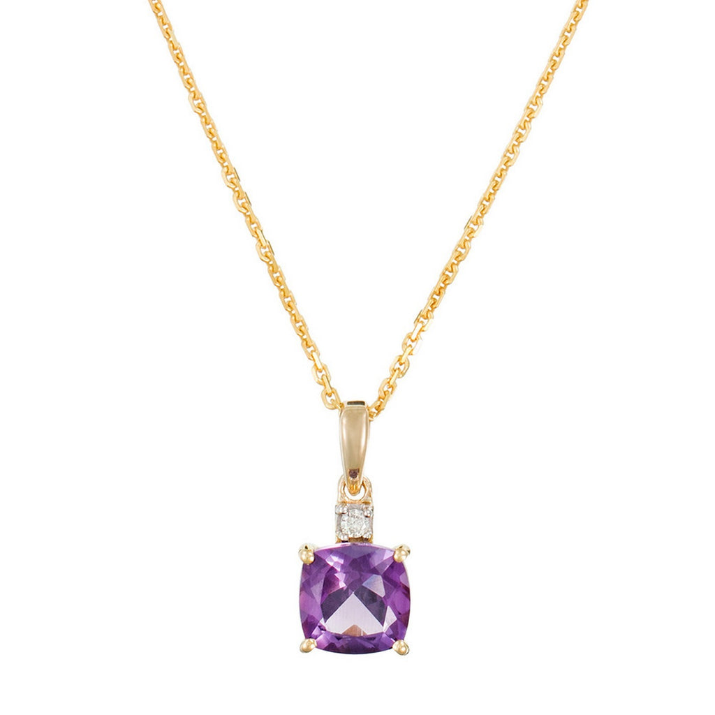 Pendentif "Tonga" D0,02/1 & Améthyste 1,5/1 - Or Jaune 375/1000