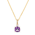 Pendentif "Tonga" D0,02/1 & Améthyste 1,5/1 - Or Jaune 375/1000