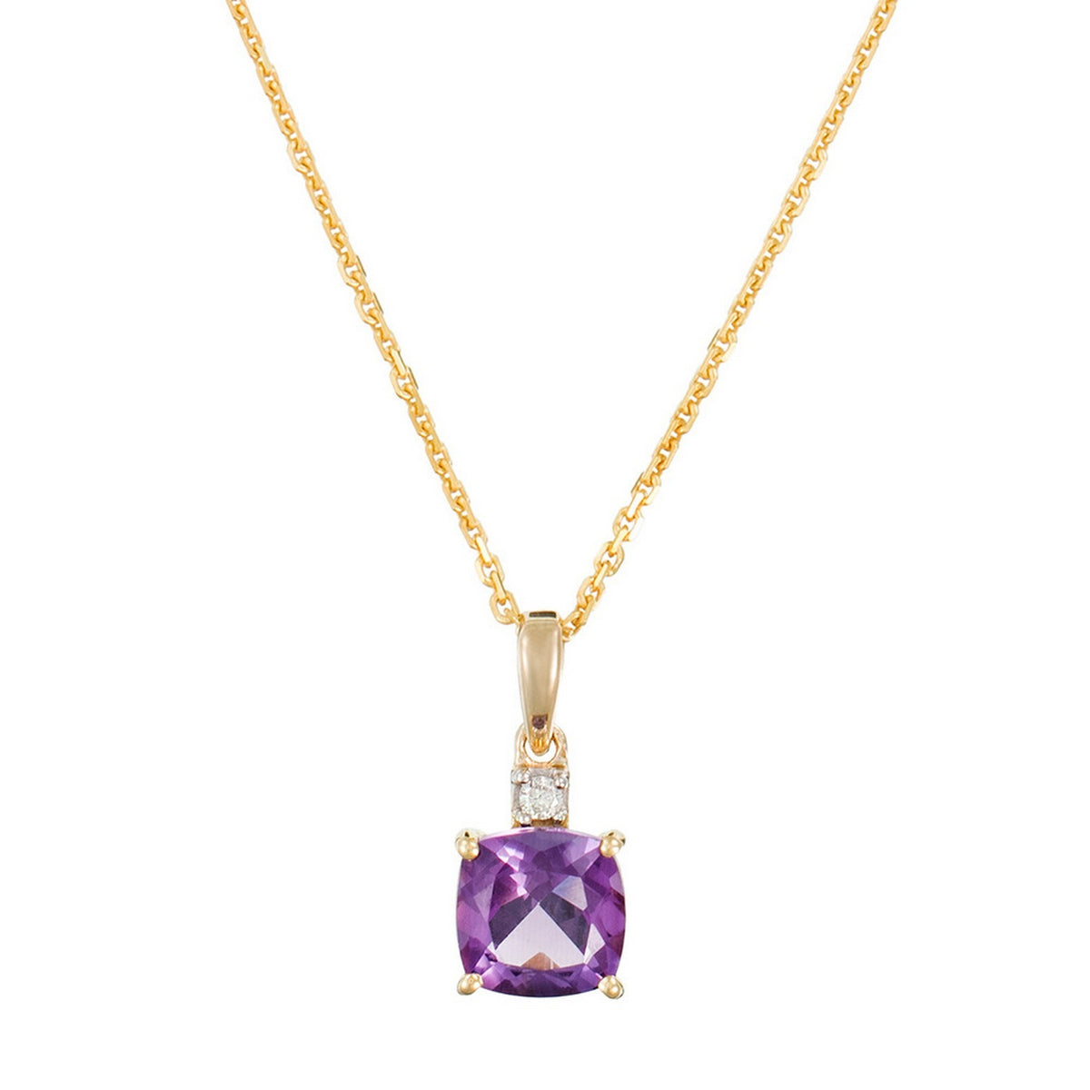 Pendentif "Tonga" D0,02/1 & Améthyste 1,5/1 - Or Jaune 375/1000