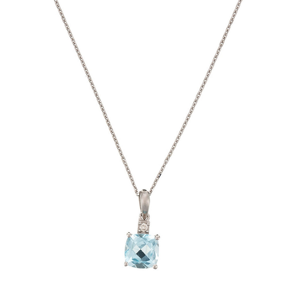 Pendentif "Tonga" D0,02/1 & Topaze 1,5/1 - Or Blanc 375/1000