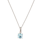 Pendentif "Tonga" D0,02/1 & Topaze 1,5/1 - Or Blanc 375/1000