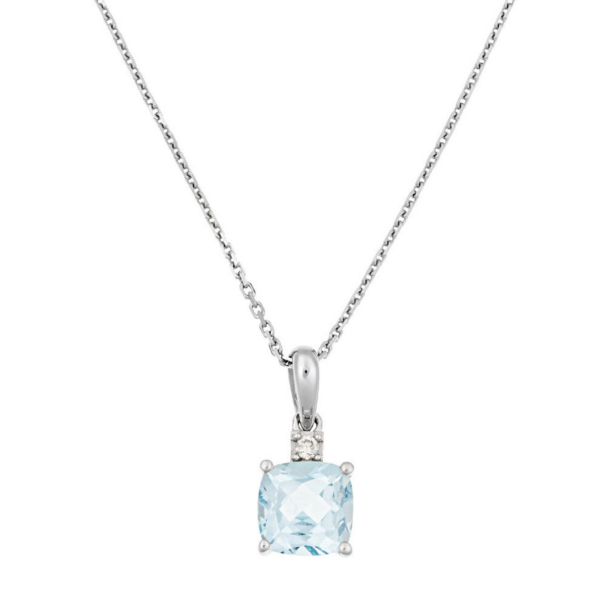 Pendentif "Tonga" D0,02/1 & Topaze 1,5/1 - Or Blanc 375/1000